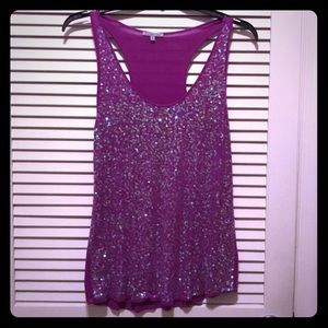 Purple Tank Top with Sequins
